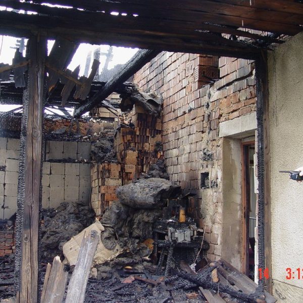 Požár stodoly 14. 5. 2005
